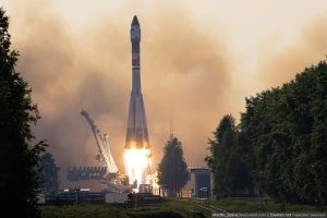 Старт российской ракеты в Плесецке