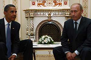 Первая встреча Путина и Обамы !